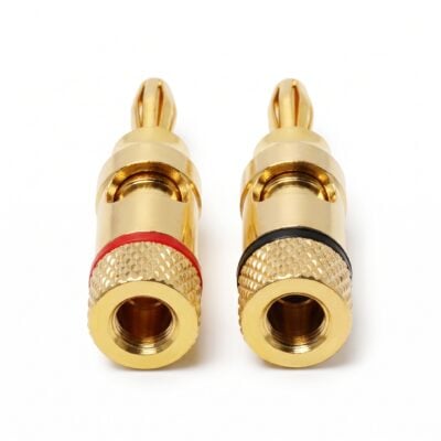 DY6-010 Pareja de Conectores Banana Bañados en Oro para Cable 6 mm