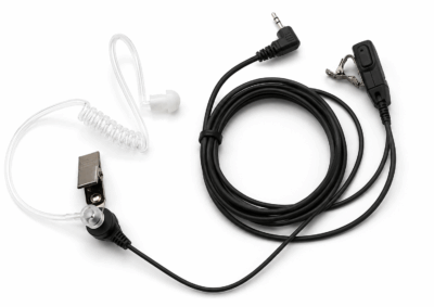 Microauricular Walkie Dynascan F-15 y RUGGED con tubo transparente