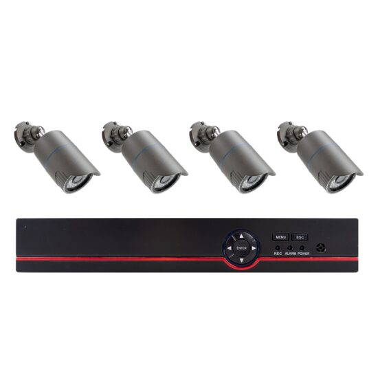 Kit de videovigilancia NVR y 4 cámaras para exteriores
