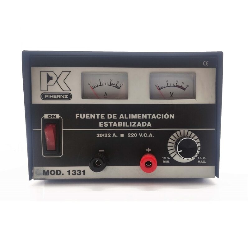 Fuente alimentación lineal PC-1331 20/22A con indicadores analógicos