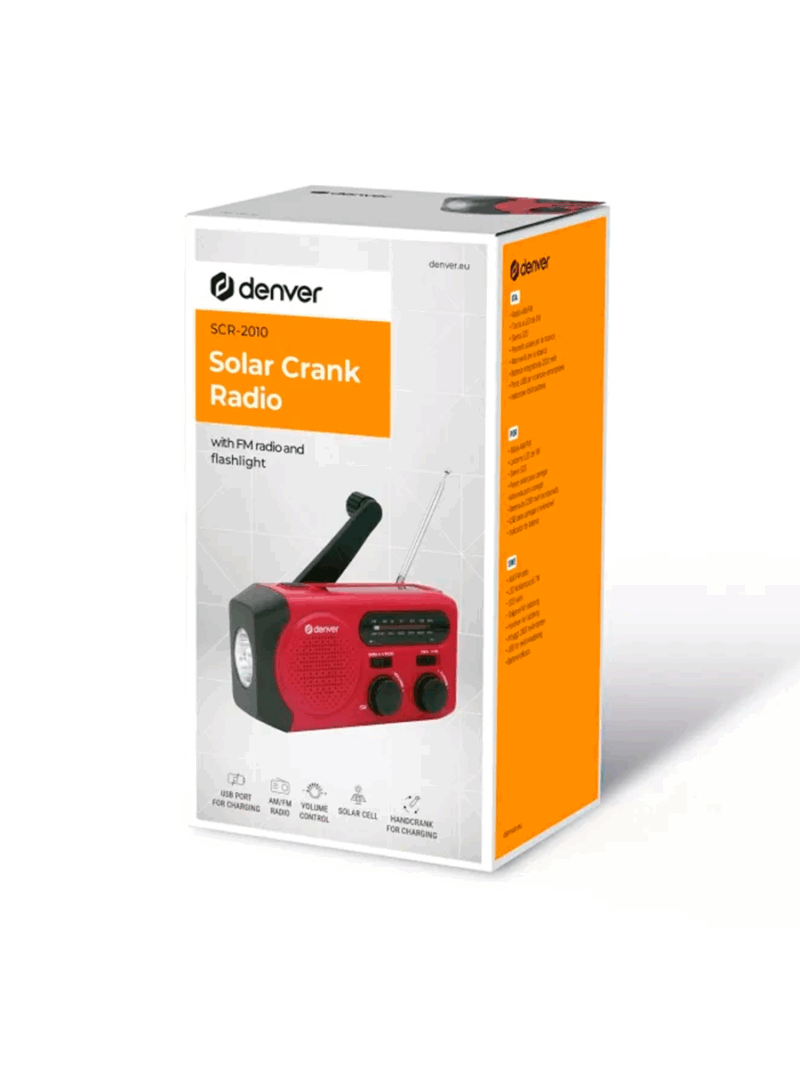 Denver SCR-2010 Radio de emergencia AM/FM con dinamo