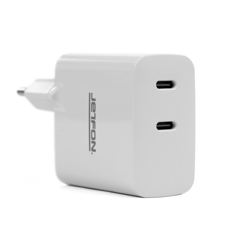 Cargador doble toma USB-C 45W + 2 cables doble USB-C