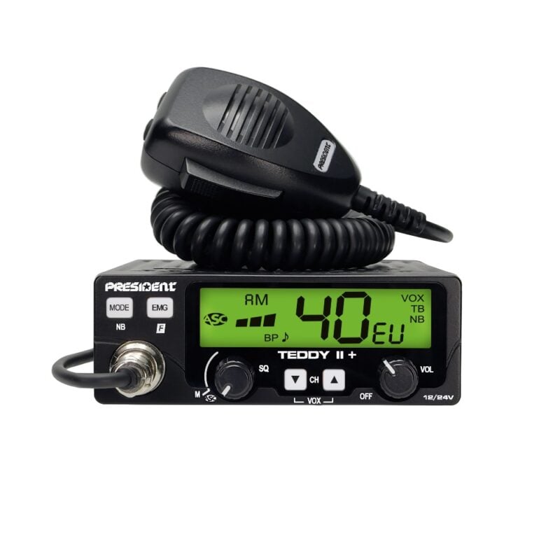EMISORA DE BANDA CIUDADANA CB 27 MHZ PRESIDENT TEDDY II + ASC 12/24 V