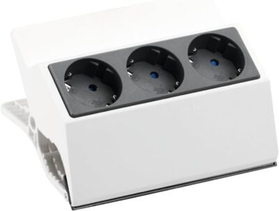 BACHMANN PEGGY regleta Clip 3 tomas blancas y cable alimentación 3m