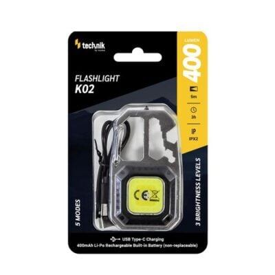 Technik K02 LINTERNA (400 lúmenes) LED COB + USB-C