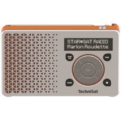 TechniSat DIGITRADIO 1 - Radio portátil DAB+ / FM - Plata/Naranja
